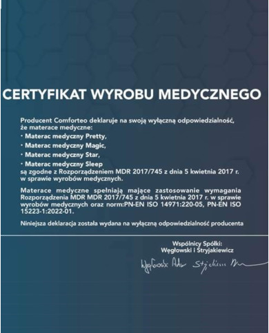 Materac medyczny Star, 160x200 cm, dwustronny, kieszeniowy, sprężyny, pianka Xfoam, zdejmowany pokrowiec, H4, Comforteo Materac medyczny Star, 160x200 cm, dwustronny, kieszeniowy, sprężyny, pianka Xfoam, zdejmowany pokrowiec, H4, Comforteo