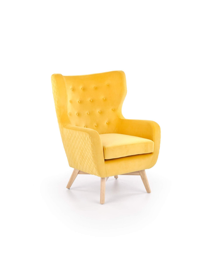 Fotel Marvel Żółty/naturalny-1