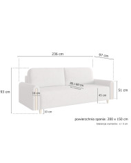 Sofa Madera, funkcja spania, pojemnik, Antex