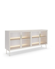 Komoda Lumi B 181, czterodrzwiowa z oświetleniem Led, Kaszmir, Laski Meble