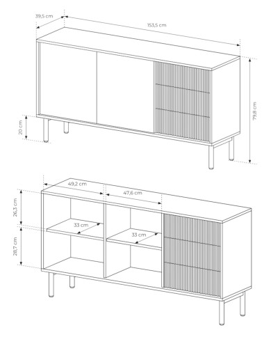 Komoda wysoka Tavo B 153, dwudrzwiowa, szuflady, Dąb cremona, Laski Meble Komoda wysoka Tavo B 153, dwudrzwiowa, szuflady, Dąb cremona, Laski Meble