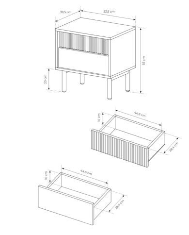Szafka nocna Tavo 2s, szuflady, Dąb cremona, Laski Meble Szafka nocna Tavo 2s, szuflady, Dąb cremona, Laski Meble