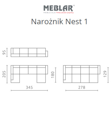 Narożnik Nest 1, funkcja spania, pojemniki, regulowane zagłówki, MEBLAR Narożnik Nest 1, funkcja spania, pojemniki, regulowane zagłówki, MEBLAR