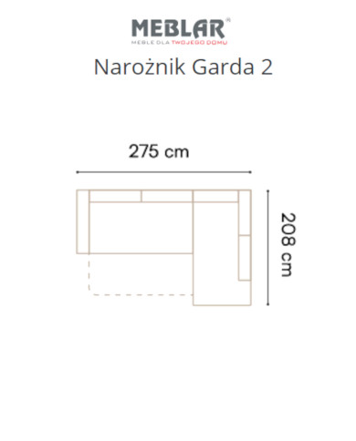 Narożnik Garda 2, funkcja spania, pojemnik, regulowane zagłówki, MEBLAR Narożnik Garda 2, funkcja spania, pojemnik, regulowane zagłówki, MEBLAR