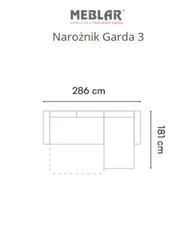 Narożnik Garda 3, funkcja spania, pojemnik, regulowane zagłówki, MEBLAR Narożnik Garda 3, funkcja spania, pojemnik, regulowane zagłówki, MEBLAR