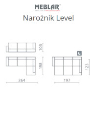Narożnik Level, funkcja spania, pojemnik, MEBLAR