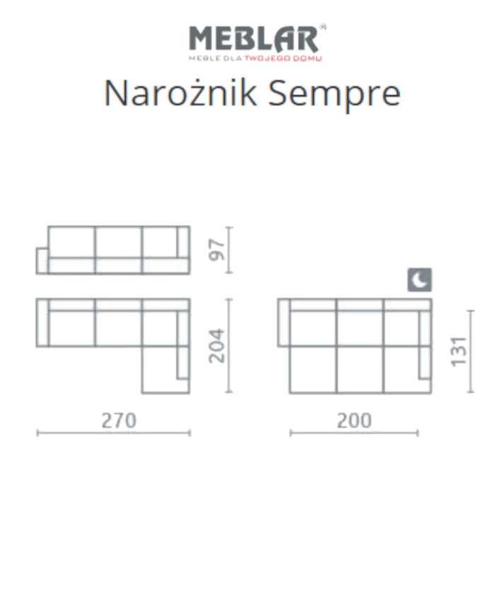 Super cena! Narożnik Sempre, funkcja spania, pojemnik, regulowane zagłówki, MEBLAR Super cena! Narożnik Sempre, funkcja spania, pojemnik, regulowane zagłówki, MEBLAR