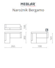 Super cena! Narożnik Bergamo, funkcja spania, pojemnik, regulowane zagłówki, MEBLAR Super cena! Narożnik Bergamo, funkcja spania, pojemnik, regulowane zagłówki, MEBLAR