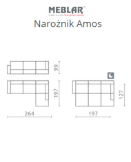 Super cena! Narożnik Amos, funkcja spania, pojemnik, MEBLAR Super cena! Narożnik Amos, funkcja spania, pojemnik, MEBLAR