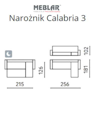 Narożnik Calabria 3, funkcja spania, pojemnik, regulowane zagłówki, MEBLAR