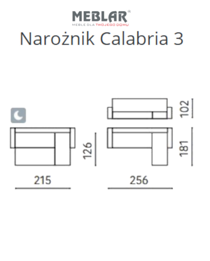 Narożnik Calabria 3, funkcja spania, pojemnik, regulowane zagłówki, MEBLAR