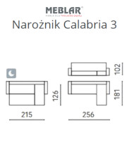 Narożnik Calabria 3, funkcja spania, pojemnik, regulowane zagłówki, MEBLAR