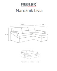 Narożnik Livia, funkcja spania, pojemnik, MEBLAR