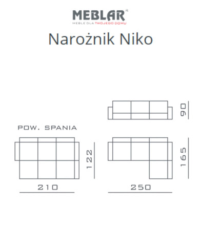 Narożnik Niko, funkcja spania, pojemnik, MEBLAR Narożnik Niko, funkcja spania, pojemnik, MEBLAR