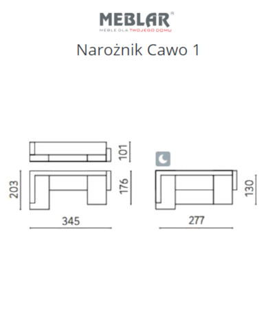 Narożnik Cawo 1, funkcja spania, pojemniki, regulowane zagłówki, MEBLAR Narożnik Cawo 1, funkcja spania, pojemniki, regulowane zagłówki, MEBLAR