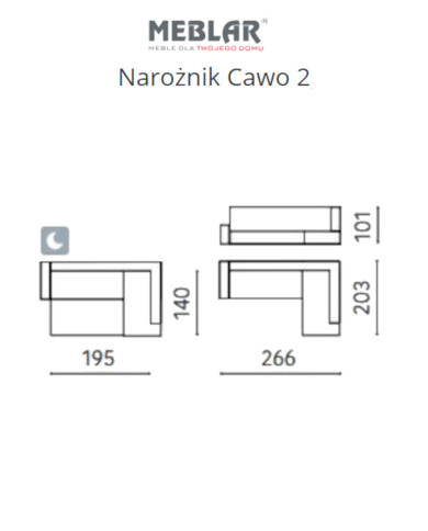 Narożnik Cawo 2, funkcja spania, pojemnik, regulowane zagłówki, MEBLAR Narożnik Cawo 2, funkcja spania, pojemnik, regulowane zagłówki, MEBLAR