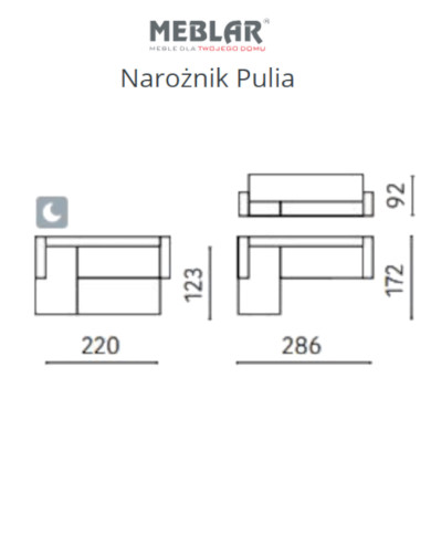 Narożnik Pulia, funkcja spania, pojemnik, MEBLAR Narożnik Pulia, funkcja spania, pojemnik, MEBLAR