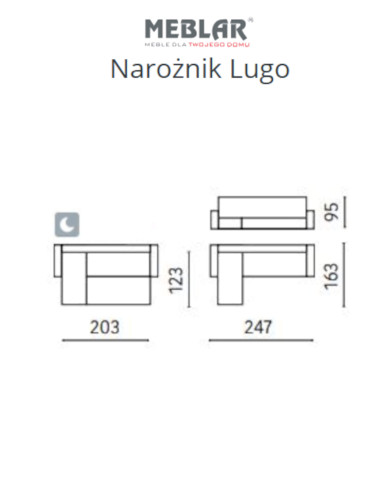 Narożnik Lugo, funkcja spania, pojemnik, regulowane zagłówki, MEBLAR Narożnik Lugo, funkcja spania, pojemnik, regulowane zagłówki, MEBLAR