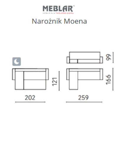 Narożnik Moena, funkcja spania, pojemnik, regulowane zagłówki, MEBLAR Narożnik Moena, funkcja spania, pojemnik, regulowane zagłówki, MEBLAR
