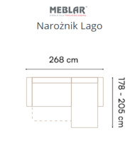 Narożnik Lago, funkcja spania, pojemnik, przestawne oparcia, regulowane zagłówki, MEBLAR