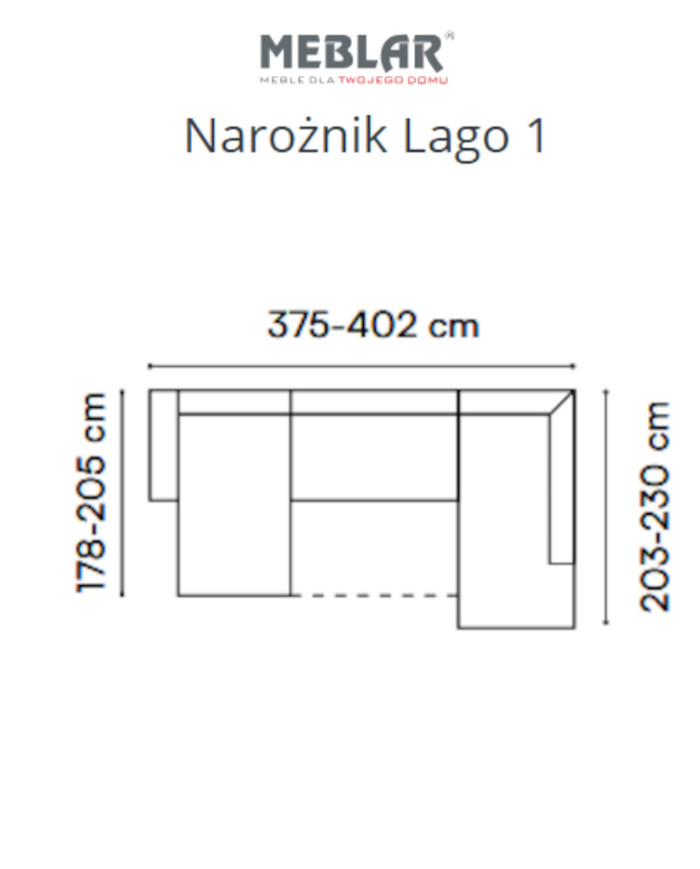 Narożnik Lago 1, funkcja spania, pojemniki, przestawne oparcia, regulowane zagłówki, MEBLAR