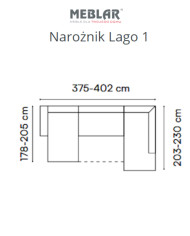 Narożnik Lago 1, funkcja spania, pojemniki, przestawne oparcia, regulowane zagłówki, MEBLAR