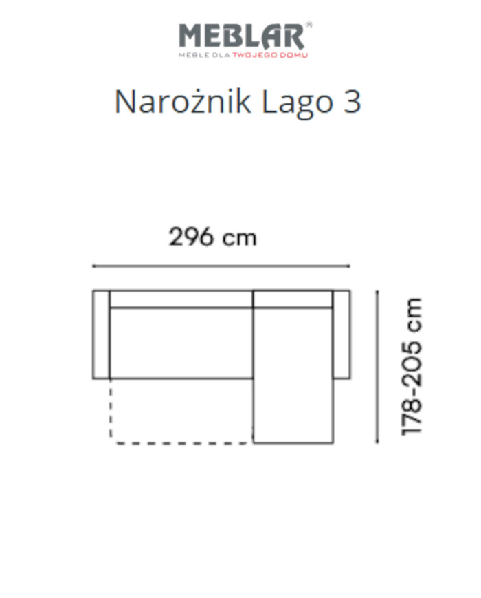 Narożnik Lago 3, funkcja spania, pojemnik, przestawne oparcia, regulowane zagłówki, MEBLAR
