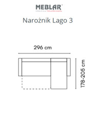 Narożnik Lago 3, funkcja spania, pojemnik, przestawne oparcia, regulowane zagłówki, MEBLAR