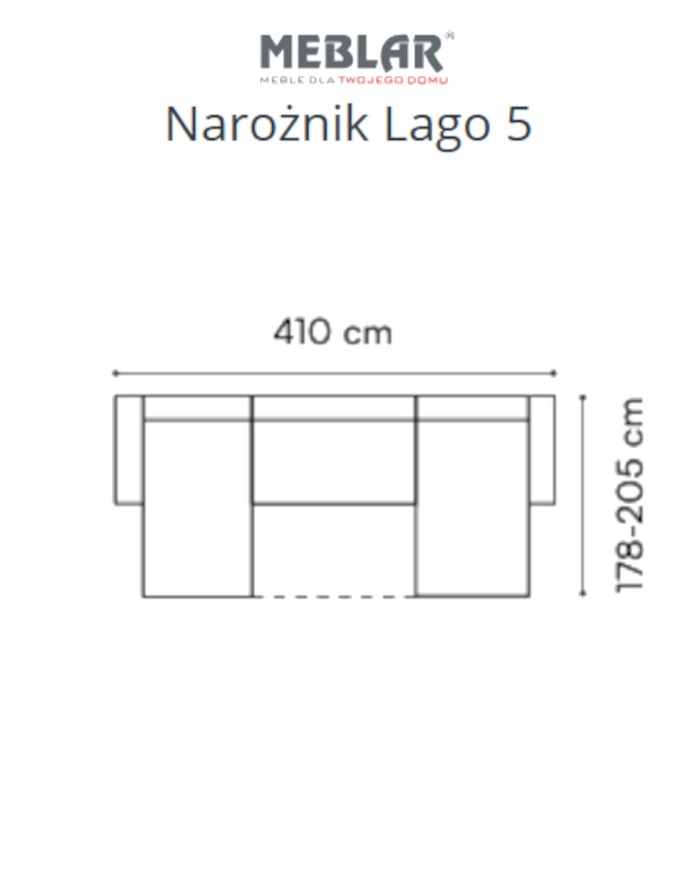 Narożnik Lago 5, funkcja spania, pojemniki, przestawne oparcia, regulowane zagłówki, MEBLAR