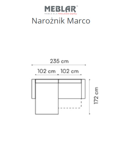 Narożnik Marco, funkcja spania, pojemnik, MEBLAR Narożnik Marco, funkcja spania, pojemnik, MEBLAR