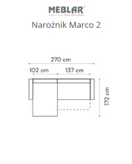 Narożnik Marco 2, funkcja spania, pojemnik, MEBLAR