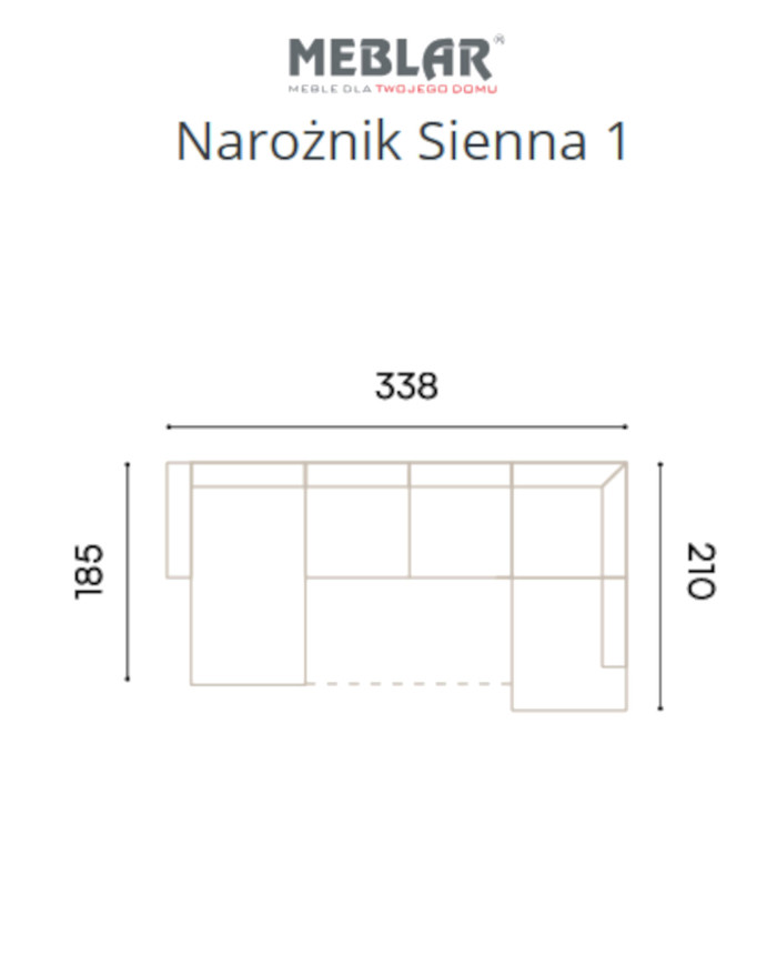 Narożnik Sienna 1, funkcja spania, pojemniki, regulowane zagłówki, MEBLAR