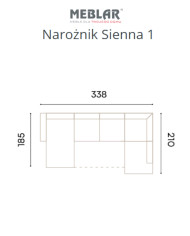 Narożnik Sienna 1, funkcja spania, pojemniki, regulowane zagłówki, MEBLAR