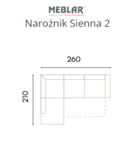 Narożnik Sienna 2, funkcja spania, pojemnik, regulowane zagłówki, MEBLAR