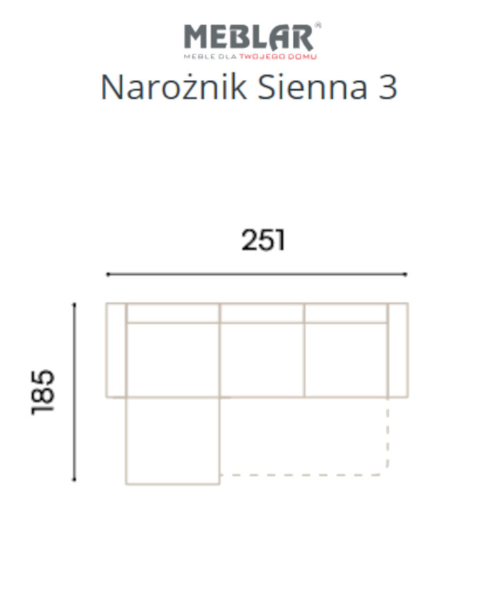Narożnik Sienna 3, funkcja spania, pojemnik, regulowane zagłówki, MEBLAR