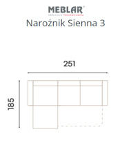 Narożnik Sienna 3, funkcja spania, pojemnik, regulowane zagłówki, MEBLAR