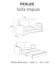 Sofa Impuls, funkcja spania, pojemnik, MEBLAR Sofa Impuls, funkcja spania, pojemnik, MEBLAR