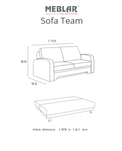 Sofa Team, funkcja spania, pojemnik, MEBLAR Sofa Team, funkcja spania, pojemnik, MEBLAR