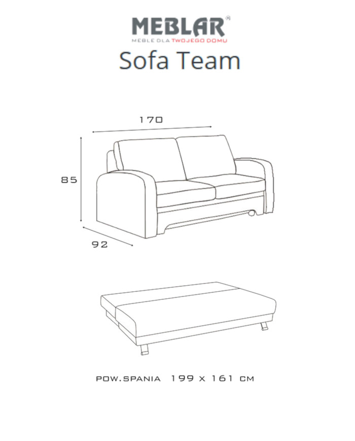 Sofa Team, funkcja spania, pojemnik, MEBLAR Sofa Team, funkcja spania, pojemnik, MEBLAR