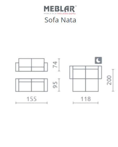 Sofa Nata, funkcja spania, pojemnik, MEBLAR Sofa Nata, funkcja spania, pojemnik, MEBLAR