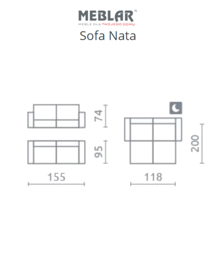 Sofa Nata, funkcja spania, pojemnik, MEBLAR Sofa Nata, funkcja spania, pojemnik, MEBLAR