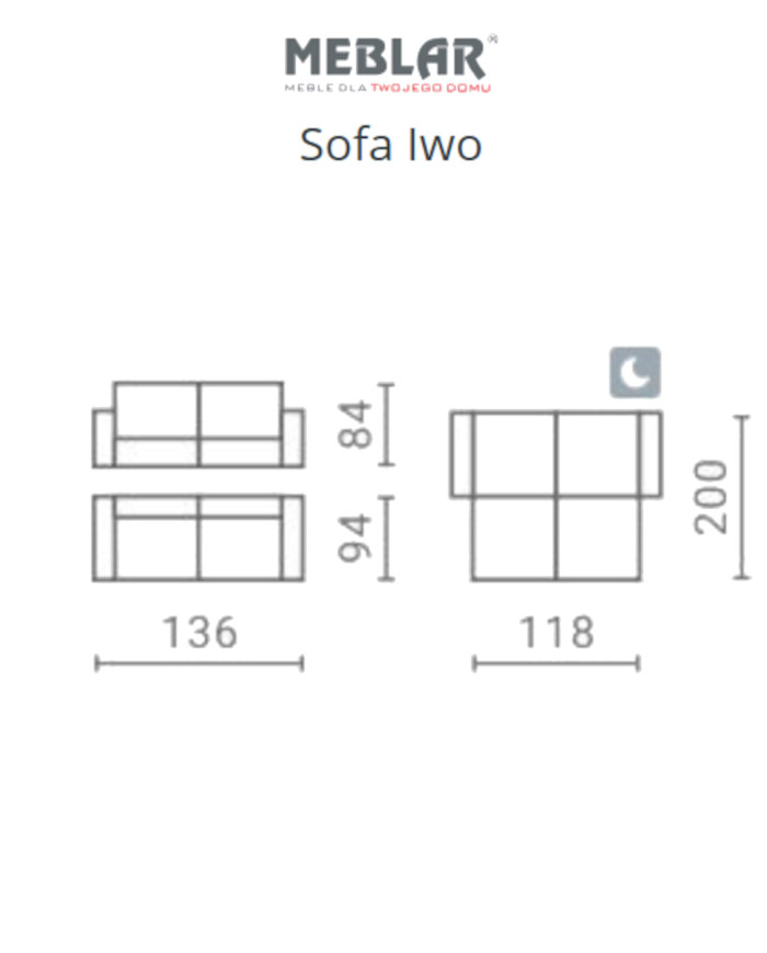 Sofa Iwo, funkcja spania, pojemnik, MEBLAR Sofa Iwo, funkcja spania, pojemnik, MEBLAR