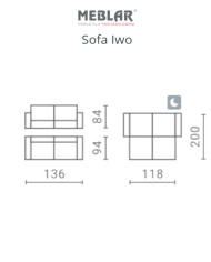 Sofa Iwo, funkcja spania, pojemnik, MEBLAR Sofa Iwo, funkcja spania, pojemnik, MEBLAR