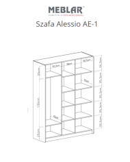 Szafa Alessio AE01, trzydrzwiowa, z drążkiem i półkami, Beż piaskowy/ Dąb olejowany, MEBLAR
