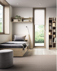 Szafa narożna Alessio AE02, dwudrzwiowa, półki wewnętrzne, drążki, Beż piaskowy/ Dąb olejowany, MEBLAR