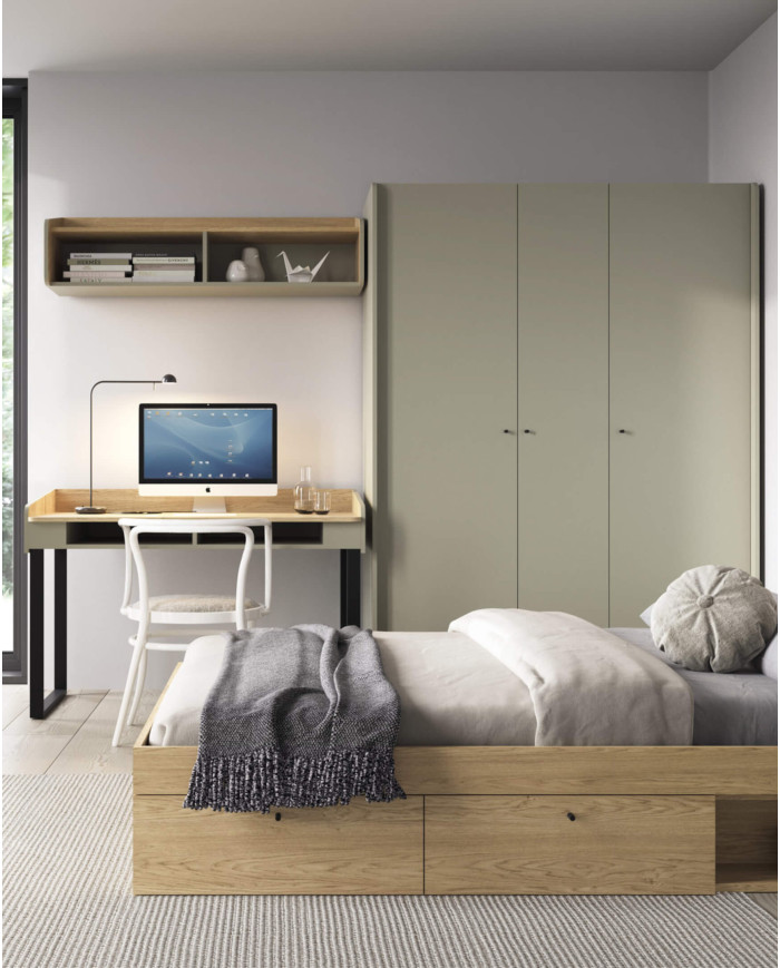 Szafa narożna Alessio AE02, dwudrzwiowa, półki wewnętrzne, drążki, Eukaliptus/ Dąb baltic dune, MEBLAR