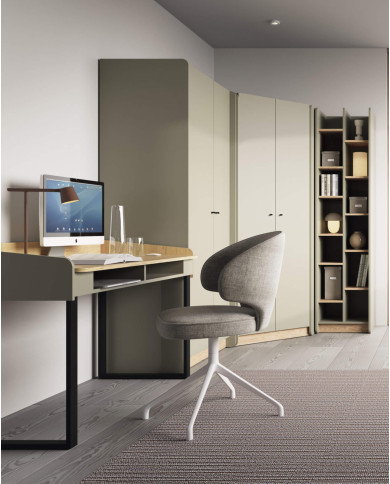 Szafa narożna Alessio AE02, dwudrzwiowa, półki wewnętrzne, drążki, Eukaliptus/ Dąb baltic dune, MEBLAR