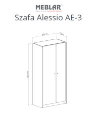 Szafa Alessio AE03, dwudrzwiowa, z drążkiem i półkami, Beż piaskowy/ Dąb olejowany, MEBLAR