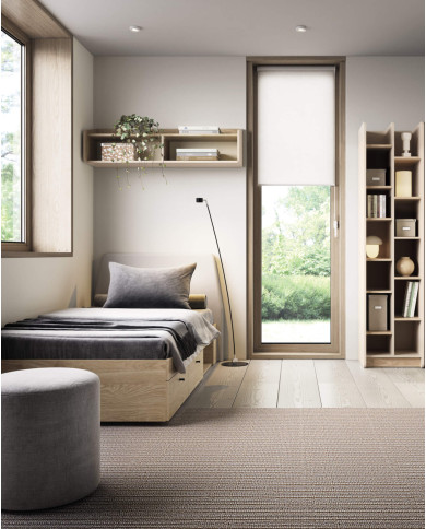 Regał Alessio AE04, wnęki regałowe, Beż piaskowy/ Dąb olejowany, MEBLAR