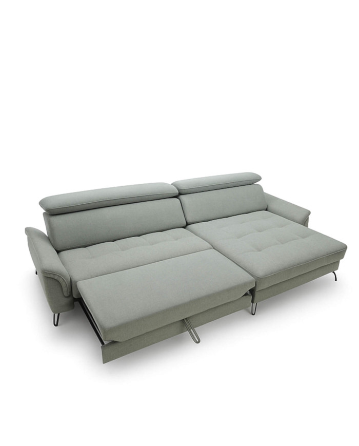 Narożnik Lago 3, funkcja spania, pojemnik, przestawne oparcia, regulowane zagłówki, MEBLAR